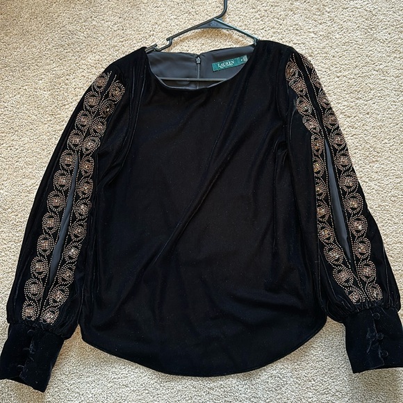 Ralph Lauren velvet beaded top - Picture 1 of 4